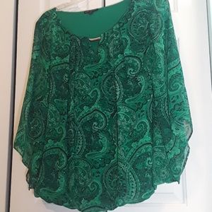 Sara Michelle sparkled green blouse. Size 2X.
